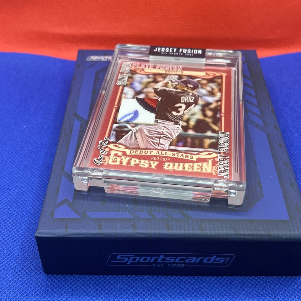 Jersey Fusion 2021 David Ortiz 1/1 juego muestra usada con logotipo parcial y firma Foto 4 de 4