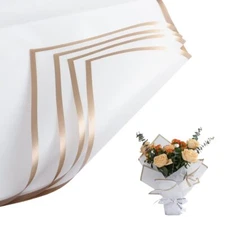 20 Sheets White Flower Wrapping Paper Waterproof Florist Packaging for Bouquets