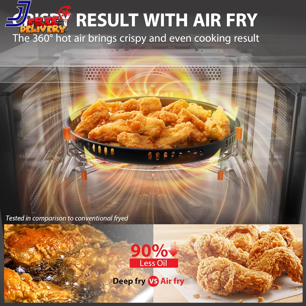 8-in-1 Air Fryer Combo Microwave Oven with Convection and Broil