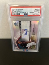 2023 Bowman Scouts Top 100 Autograph Druw Jones PSA 10 10/99