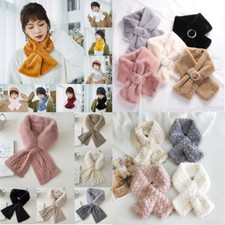 Women Winter Scarf Faux Fur Scarves Fluffy Collar Neck Warm Plush Thermal Shawl 