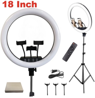New 18'' inch BiColor LED Ring Light Kit with Stand Social Media/Beauty Shoot