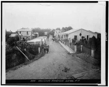 Hacienda América,streets,buildings,horses,pedestrians,Lares,Puerto Rico,1895