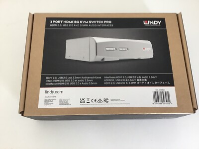 Lindy 2 Port HDMI 18G KVM Switch Pro 39307