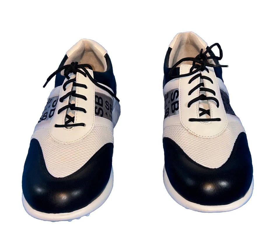 Zapatos de golf deportivos cómodos SandBaggers Sandy de moda para mujer talla 9 blancos y negros Foto 4 de 4