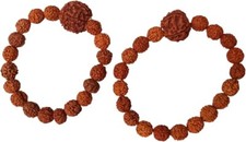 Rudraksha Bead Bracelet for Men Women 2 Pcs Original Natural Rudraksha Mala