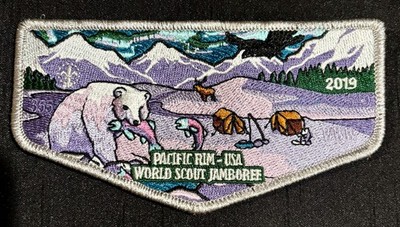 BOY SCOUT BSA OA 355 549 SMY 2019 WORLDS JAMBOREE PACIFIC RIM CONTINGENT FLAP