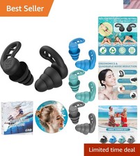 Swimming Ear Plugs for Adults, 4 Pairs Reusable Silicone Waterproof Colorful ...