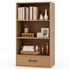 4-Tier Bookcase 48" Display Bookshelf Storage Organizer w/Shelves  Drawer