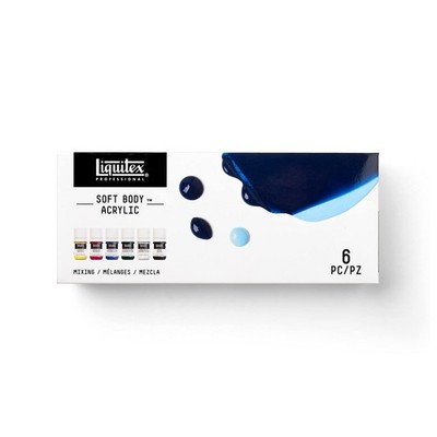 Professional Soft Body Acrylic Paint 6 x 22ml 0.74-oz Mixing Set