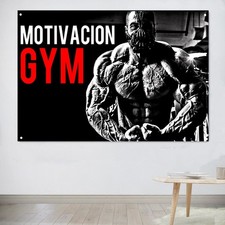Fitness Gym Wall Decor Flag Poster Bodybuilding Workout Exercise Tapestry Banner