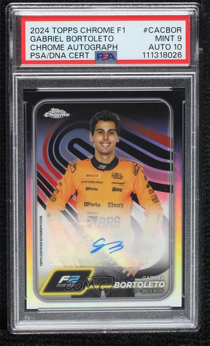 2024 Topps Chrome Formula 1 Gabriel Bortoleto #CAC-BOR PSA 9 MINT Auto 15zs