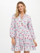 Oliphant Tuckernuck Balloon Sleeve Short Tiered Dress S Cottagecore Boho