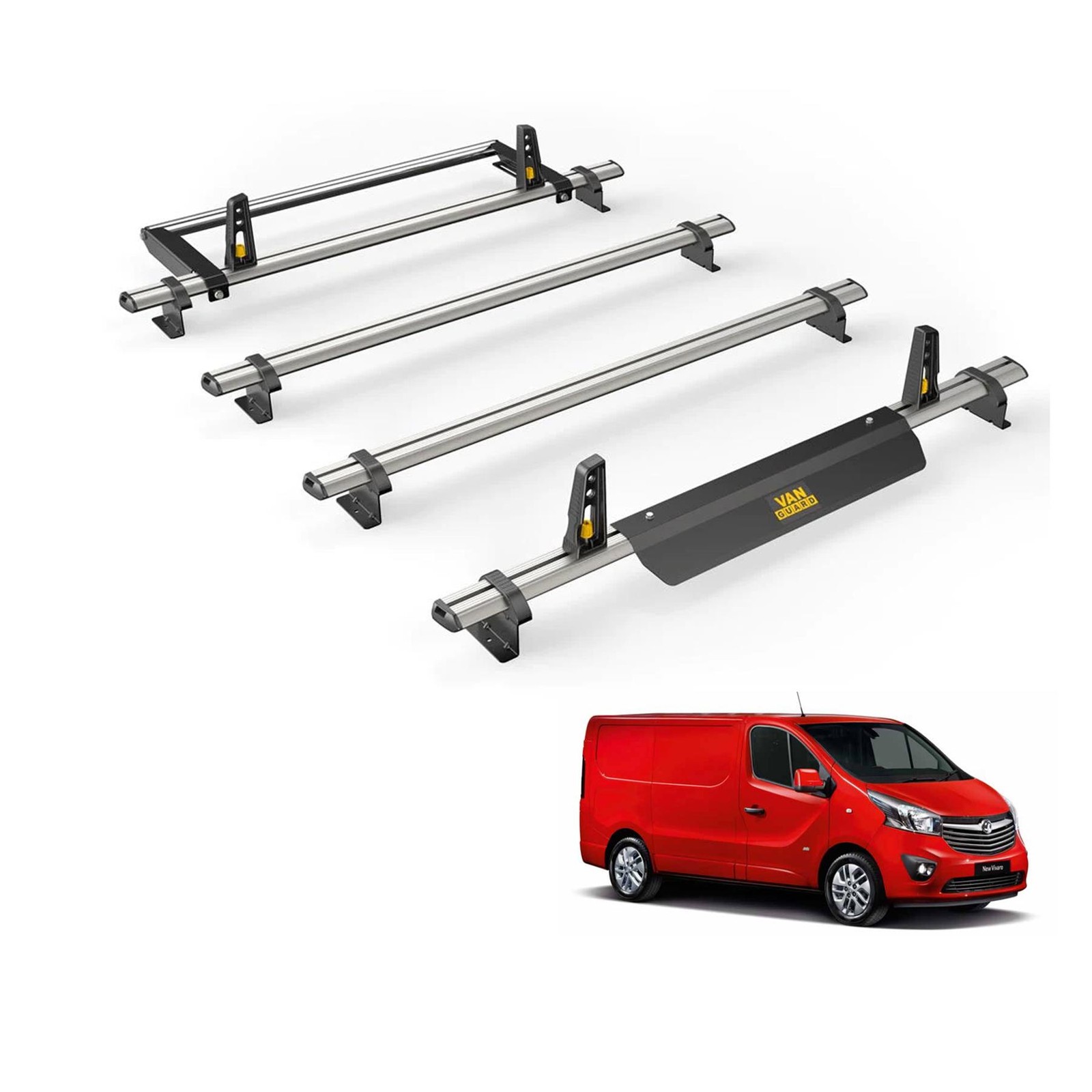 Vauxhall Vivaro Roof Rack for 2014-2019 x4 Bars + Roller Van Guard