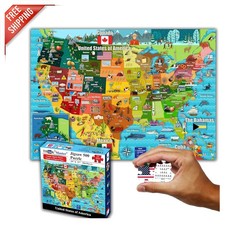 Detailed USA Map 500-Piece Jigsaw Puzzle Perfect Gift for Educational Play
