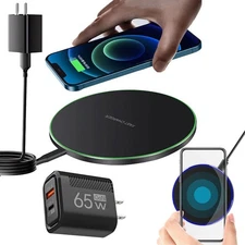  65W Wireless Charger Fast Charge Pad For Apple iPhone 17 16 15 14 13 12 Pro Max