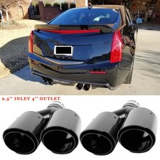2.5" to 4" Carbon Exhaust Pipe Tips Double Slant Cut For Cadillac ATS CTS DTS