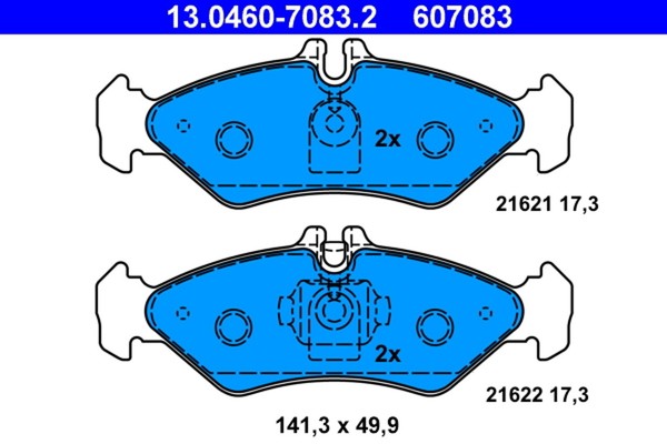 Bremsbelagsatz Scheibenbremse ATE 13.0460-7083.2 FüR Mercedes LT 28 Sprinter VW-image