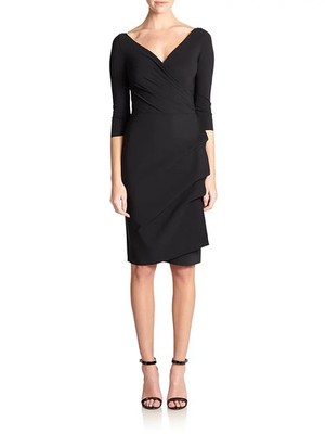 Chiara Boni La Petite Robe - Florian Side Ruffle Dress - Black - Size 40 (US 4)