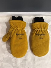 RefrigiWear Lined Fiberfill Insulated Cowhide Leather Mitten Gloves Large 0317R