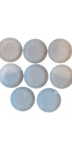 Corelle Country Cottage Blue Heart Green Ivy Dinner Plates Set Of 8 10.25 Inches