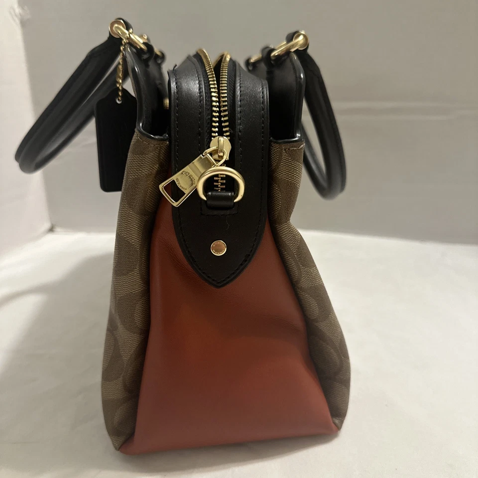 Новый без ценников тренер Lillie сумка сумка Colorblock подпись холст хаки черный 91016 - Изображение 3 из 4