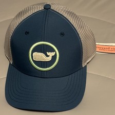 Vineyard Vines Whale Dot Performance Trucker Hat NWT Mallard Blue adjustable