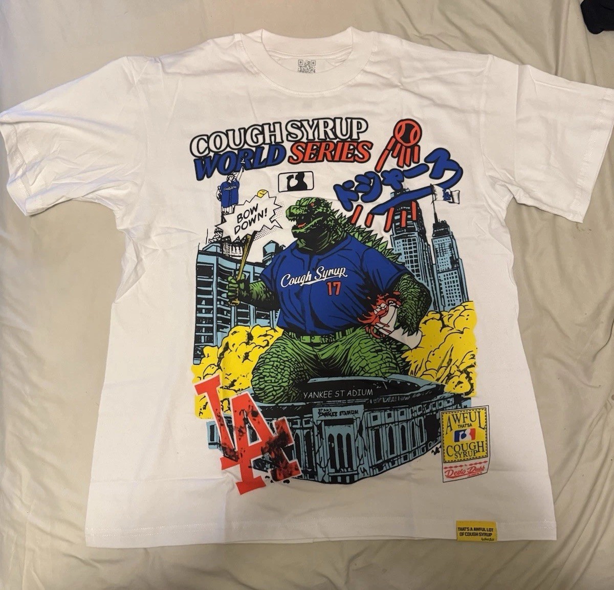 That's A Awful Lot of Cough Syrup T- shirt White  Size Medium