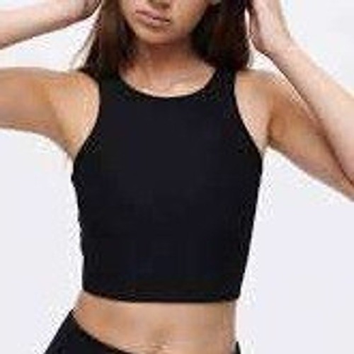 Outdoor Voices Black High Neck Racerback Sports Bra Crop Top RN147908 Womens S