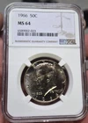 1966 Kennedy Half Dollar PCGS MS64 Uncirculated Lightly Toned Silver Coin