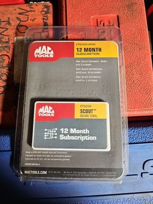 Mac Tools Subscription Card NEW UNOPENED SEALED