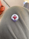 Vintage Ww2 American Red Cross Pin Badge Military Army