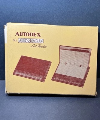 Vintage Autodex List Finder Pop Up Address Phone Index in Orig Box