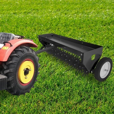 48 Inch Tow Behind Lawn Aerator Heavy Duty Steel with Hitch for Lawn Garden Use