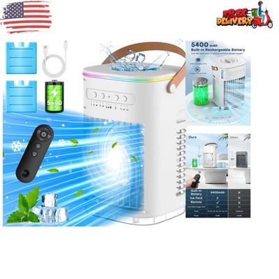 Mini Air Conditioner with 1200ML Tank, 3 Speeds & Dual Power Options for Comfort