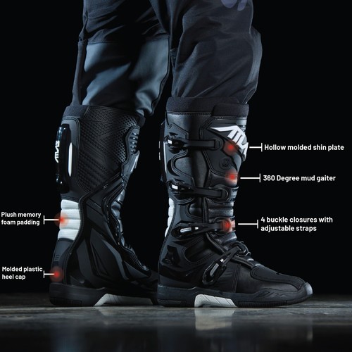 Botas de tracción Atlas para carreras y deportes de motor - adulto - talla: 7 (negro) - Imagen 2 de 9