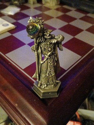 Danbury Mint Fantasy Of The Crystal Chess Kardoz the Sorcerer Bishop Pewter