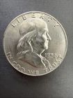 1956 Ben Franklin US Half Dollar, 90% Silver, Circulated