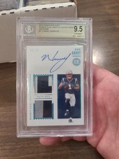 2019 Panini Encased - Rookie Dual Swatch Sig N'Keal Harry #RSS-17 Sapphire /25