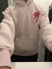 Hibiscus Hoodie Pink Palm Puff Hawaii Blush, Size SX