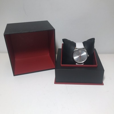 Women's Ferrari Scuderia 3ATM Water Resistant Leather Band Off Wht W/Box & Paper