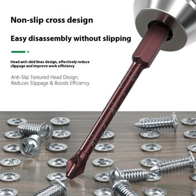 5PCS/10pc Alloy Crosses Tip Screwdriver Bit with NonSlip Texture