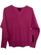 NEW w TAGS TAHARI SIZE SMALL 100 CASHMERE PINK PULLOVER SWEATER