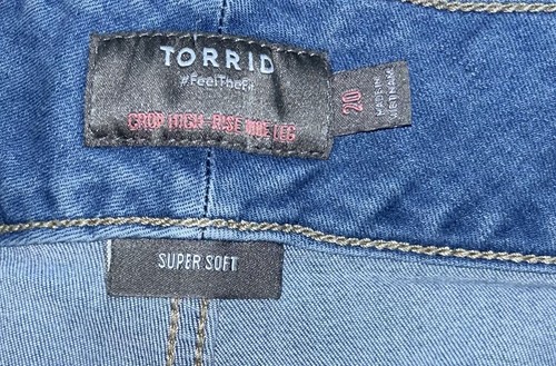 Torrid superweiche kurze Damenjeans hoher Bund weites Bein Größe 20 Medium Wash - Bild 3 von 6