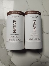 Native Deodorant 2 Pack Coconut  Vanilla Paraben  Aluminum Free 2.65oz Each