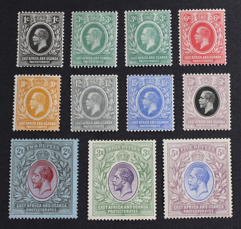 CKStamps: British East Africa & Uganda Stamps Scott#40/50 Mint H OG Incomplete