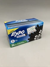 EXPO Low Odor Dry Erase Marker Fine Point Black 36/Box 1921062 Brand New