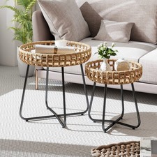 Patio Accent End Coffee Tables PE Wicker Tables