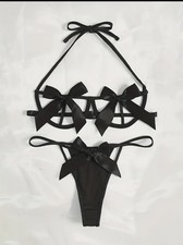 Black Bow Lingerie Set Small