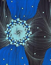 African Print Fabric/ Ankara - Blue, Brown "All Things Align" Design, Yard